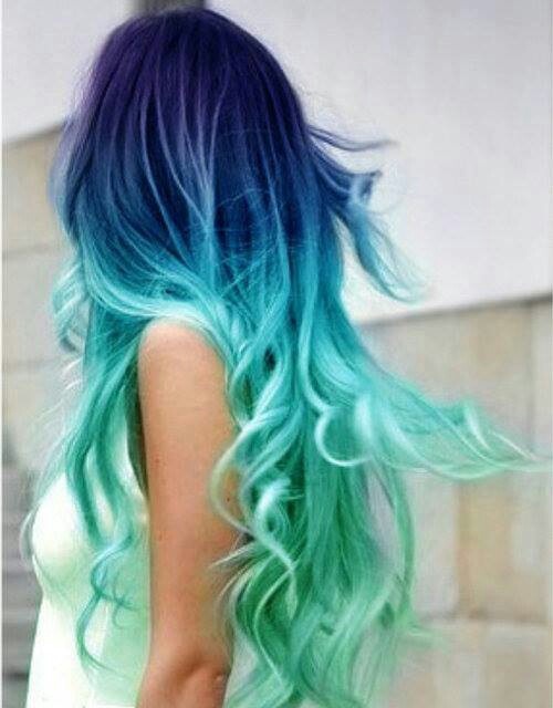 رنگ موی آبی و سبز