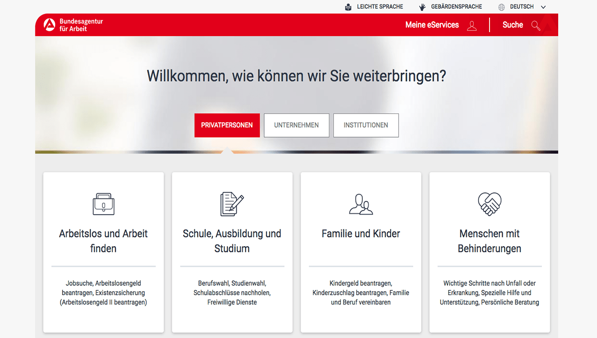 سایت Arbeitsagentur، مجموعه‌ای کامل از مشاغل 